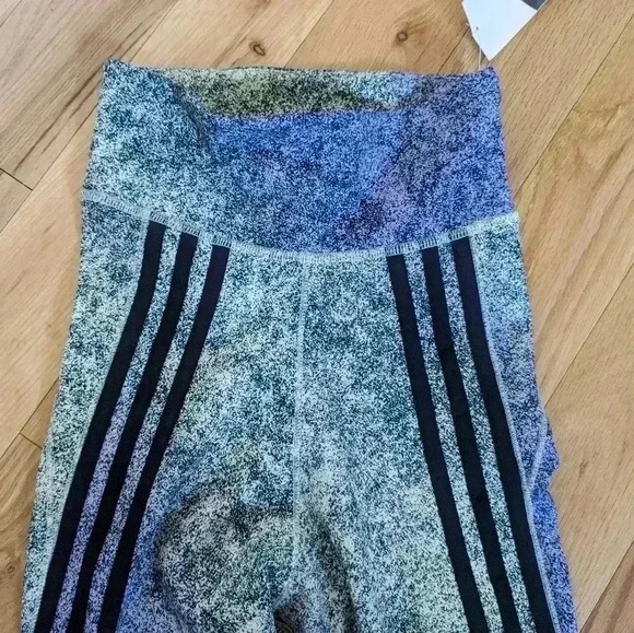 NWT ADIDAS Legging  black, green and purple color size 2XS - Picture 4 of 12